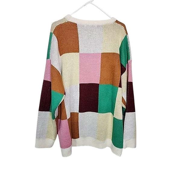 Haptics By Harper Soft Crew Neck Sweater with Geometric Design. Size 2x - Picture 5 of 7